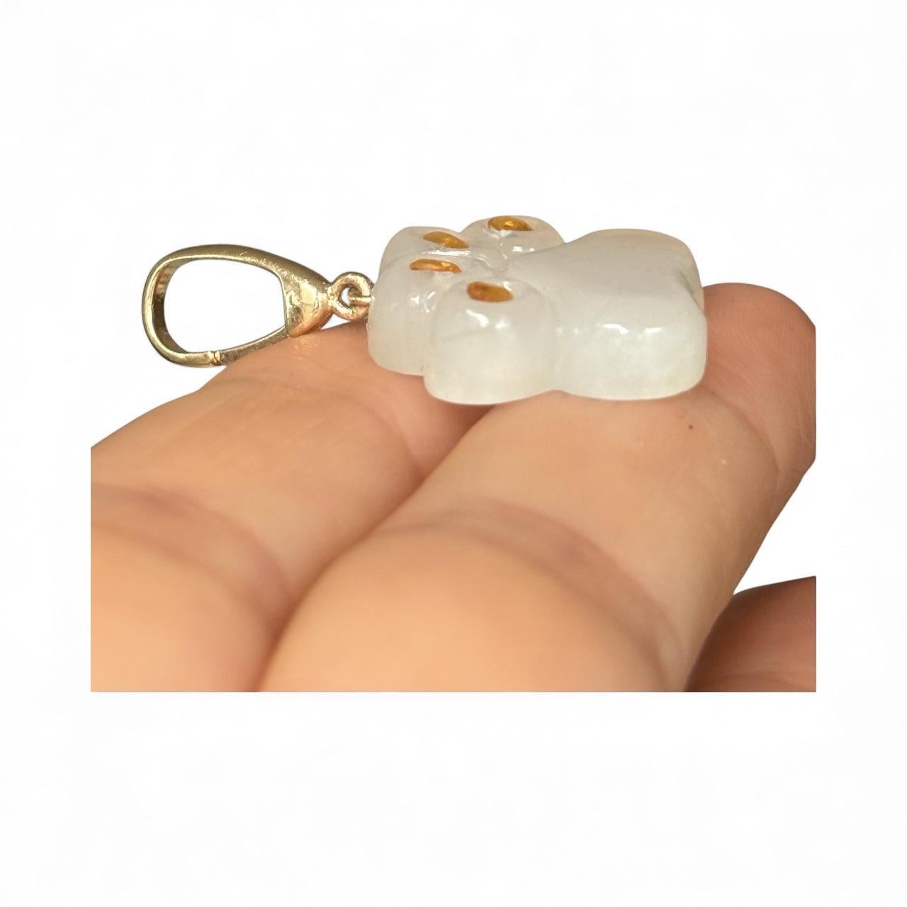 Pendentif patte de chien, pierre de lune et citrines Unisexe en vente