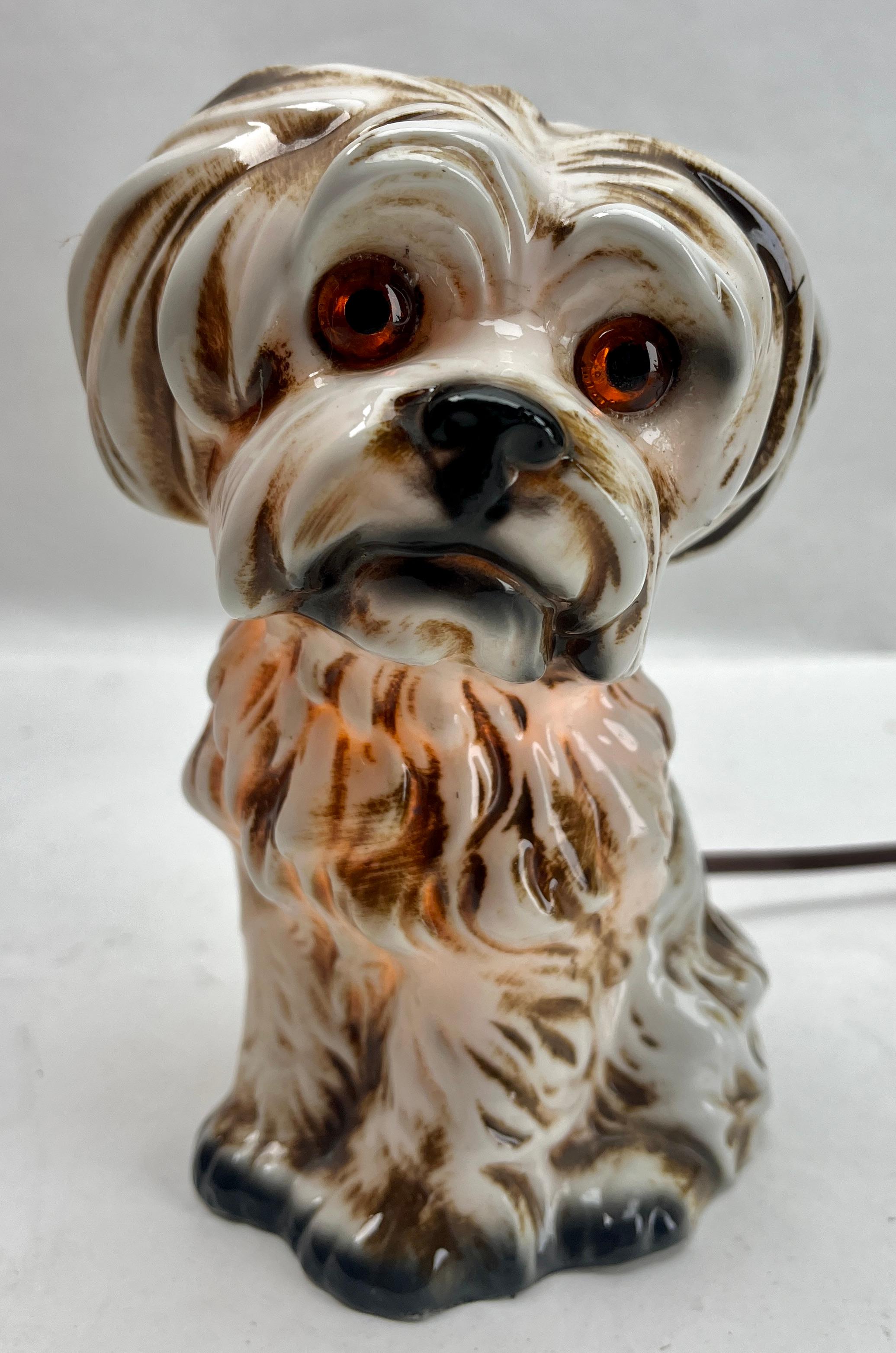 Glazed Dog Perfume Lamp / Air Purifier /Carl Scheidig Gräfenthal, Germany, circa 1930s For Sale