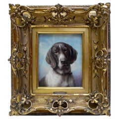 Dog Portrait, Oil on Panel by Carl Reichert of a German Shorthaired Pointer