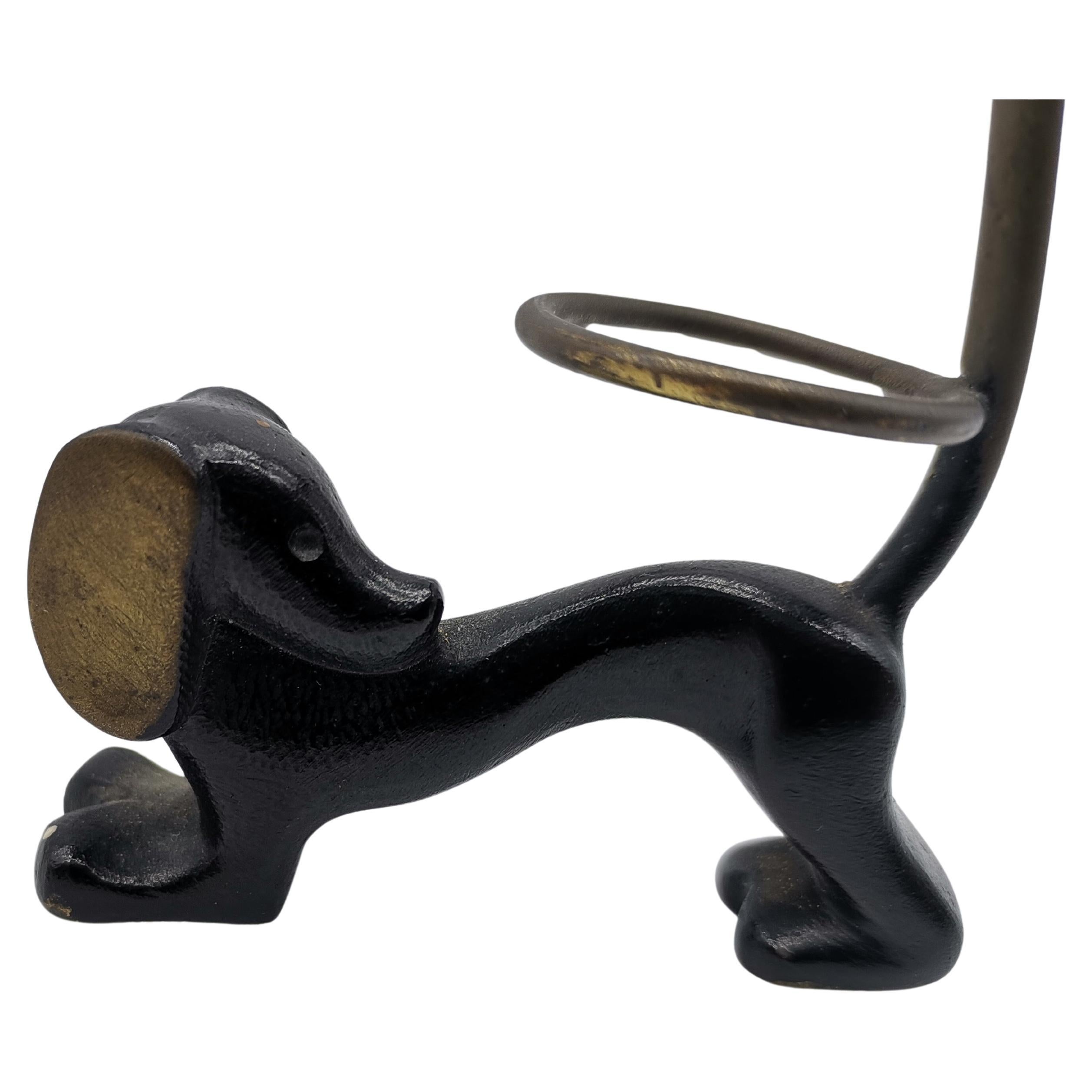 Dog Ring Holder, Brass Blackened, in Style of Walter Bosse, Austria en vente