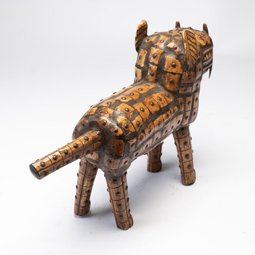 Beninese Dog Sculpture, Benin Culture, Ivory, Benin 'Nigeria', ca. 1900 For Sale