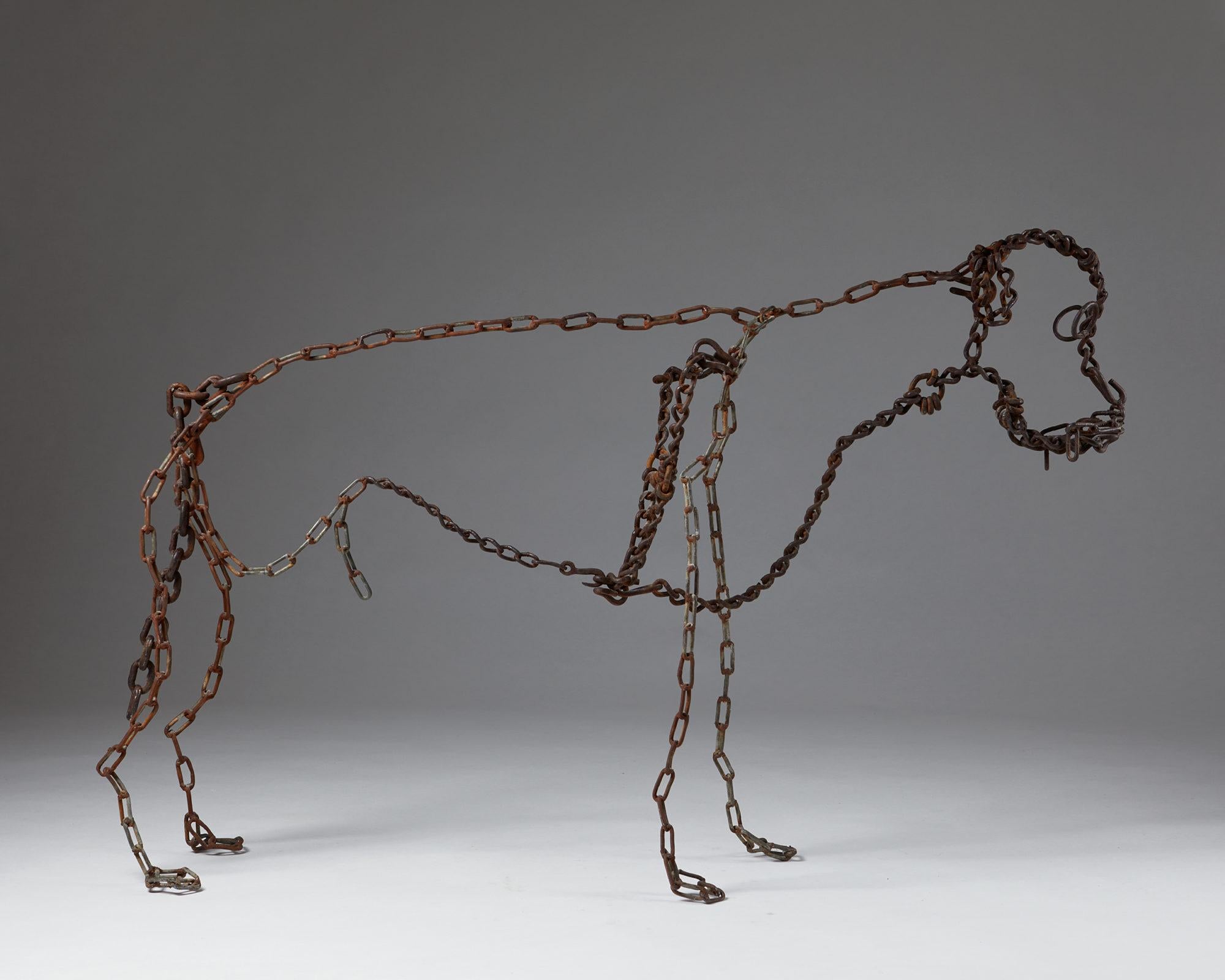 Modern Dog Sculpture Designed by Wu Shaoxiang, China, 1980s