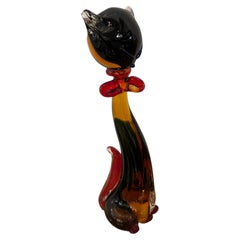 Dog Sculpture in Murano Glass, Mid-Century Modern, Italy, 1950