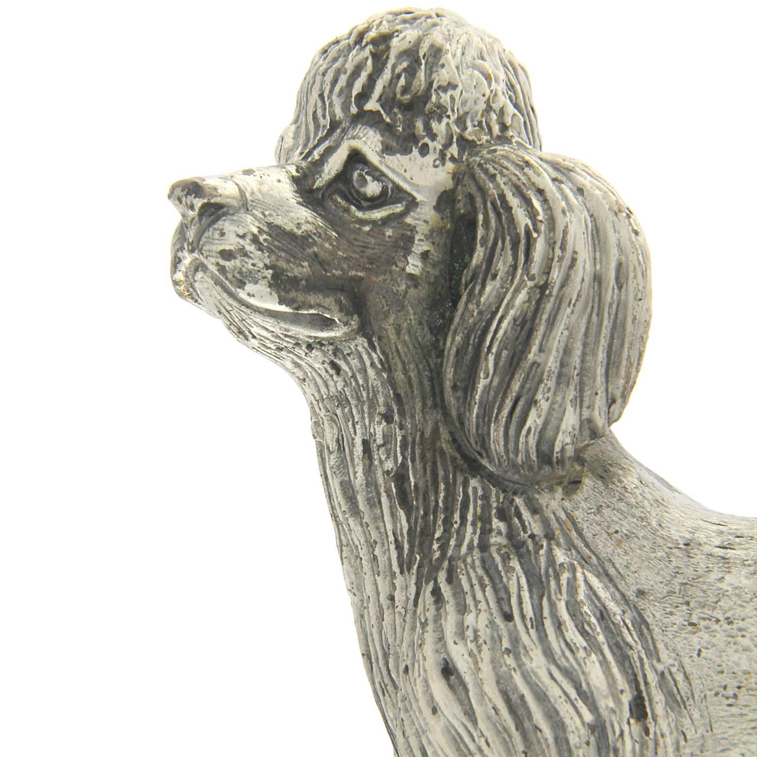 Sculpture de chien caniche en argent Neuf - En vente à Milano, Lombardia