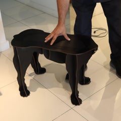 DOG-SHAPED Table An Unusual Modernist Side-Table Accent in Black Plywood