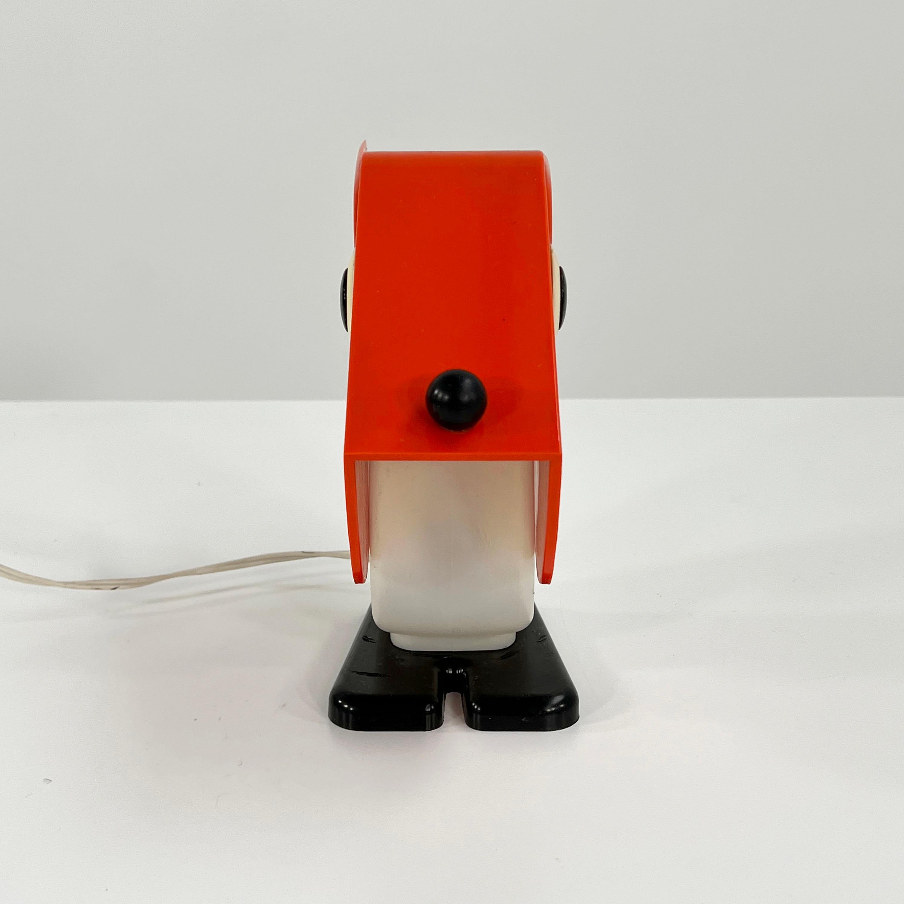 orange retro dog lamp from commercial