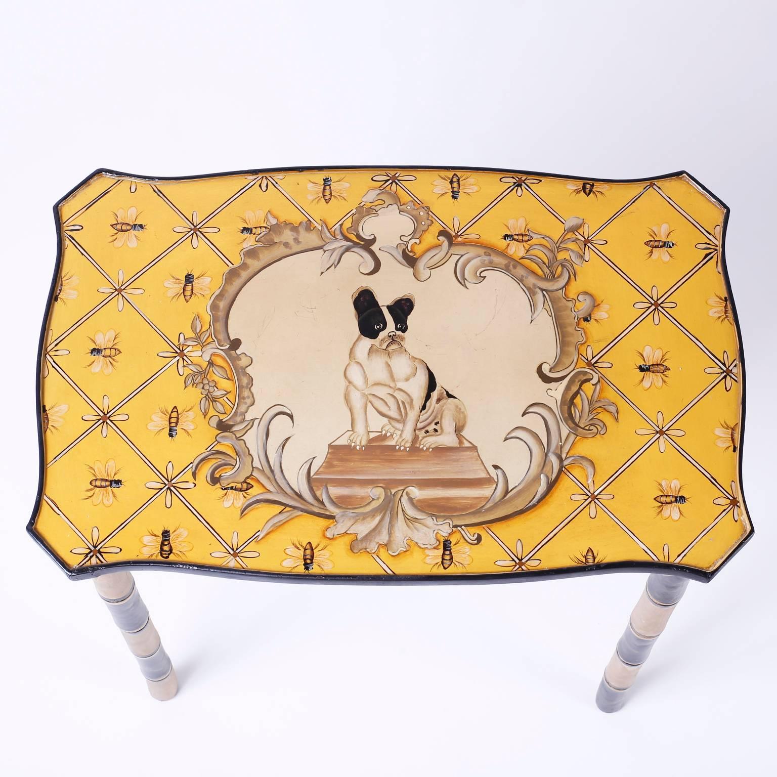 Dog Themed Nesting Tables In Excellent Condition For Sale In Palm Beach, FL