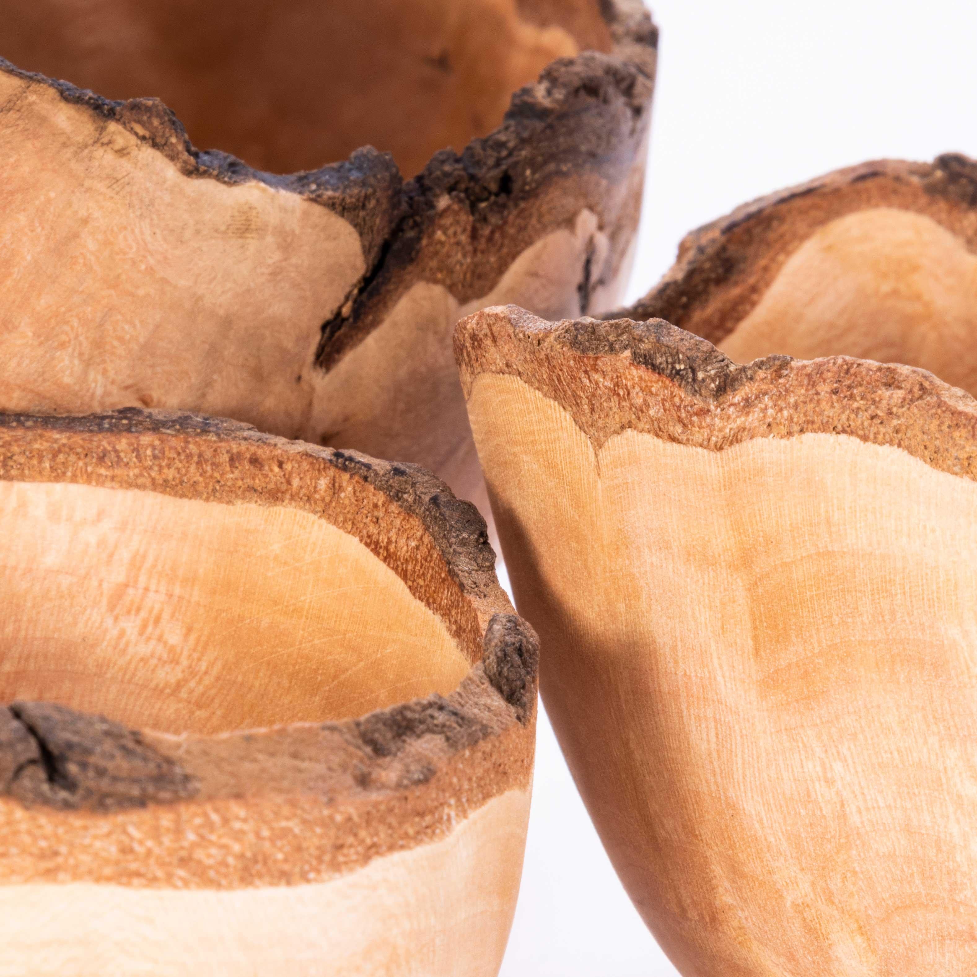 European Dog Wood Hand Turned Bowl - Tyler & Tara - Set Of Three For Sale