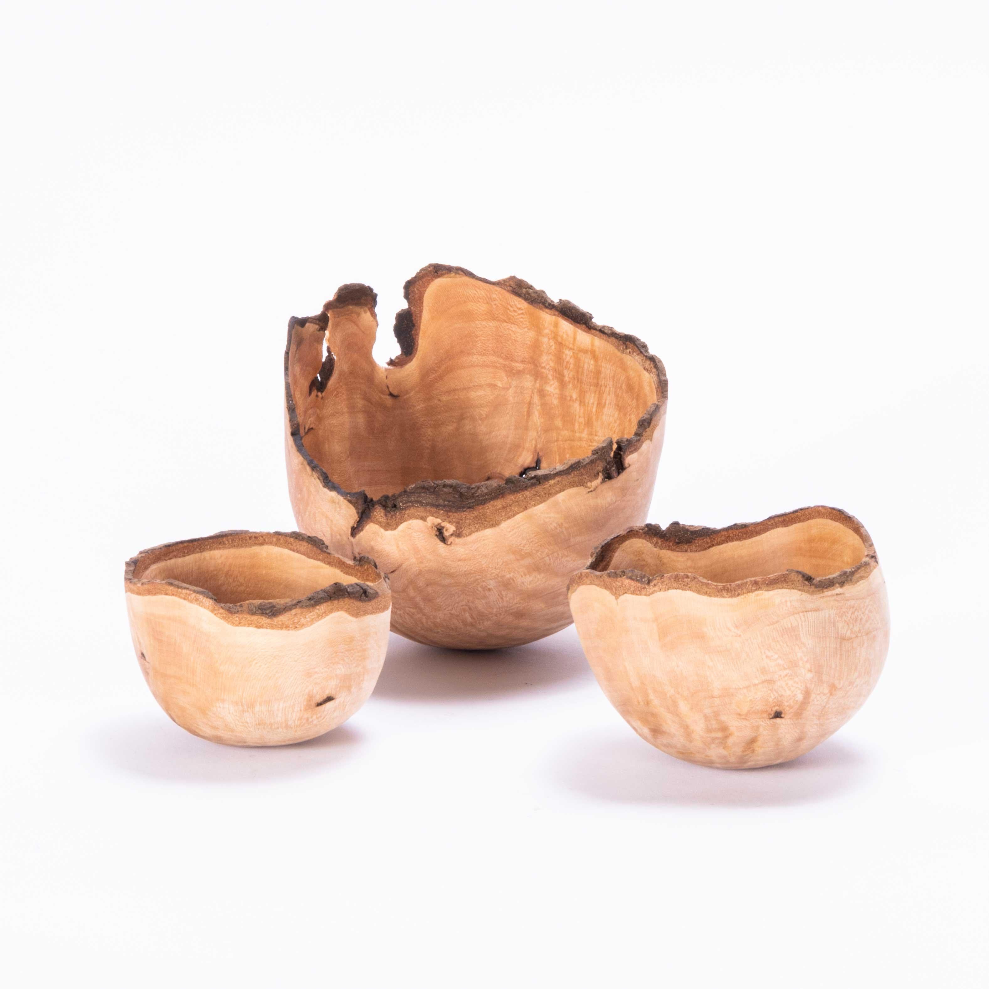 Dog Wood Hand Turned Bowl - Tyler & Tara - Set Of Three For Sale 1
