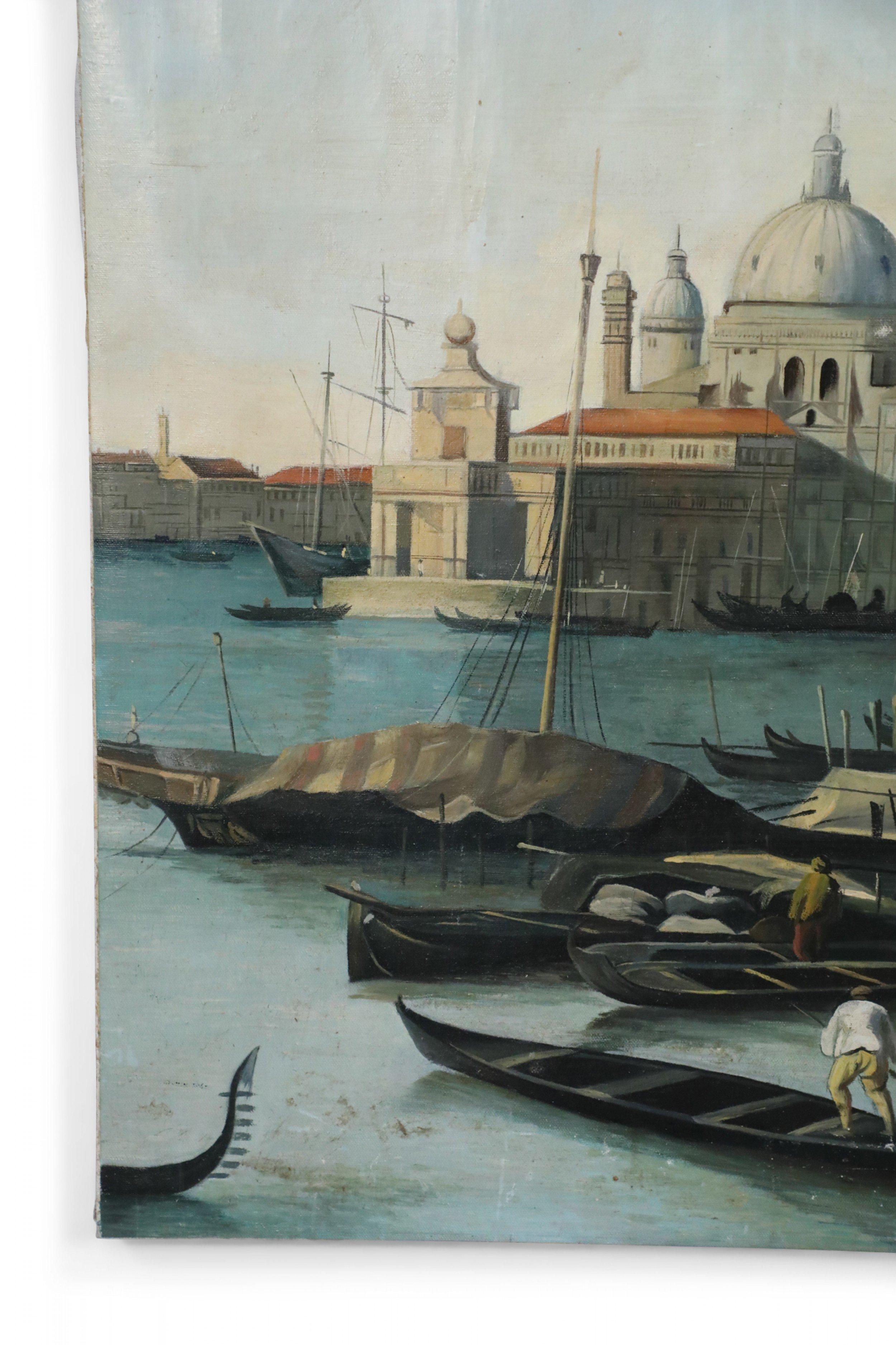 20th Century Doge's Palace Venetian Oil Painting on Canvas For Sale