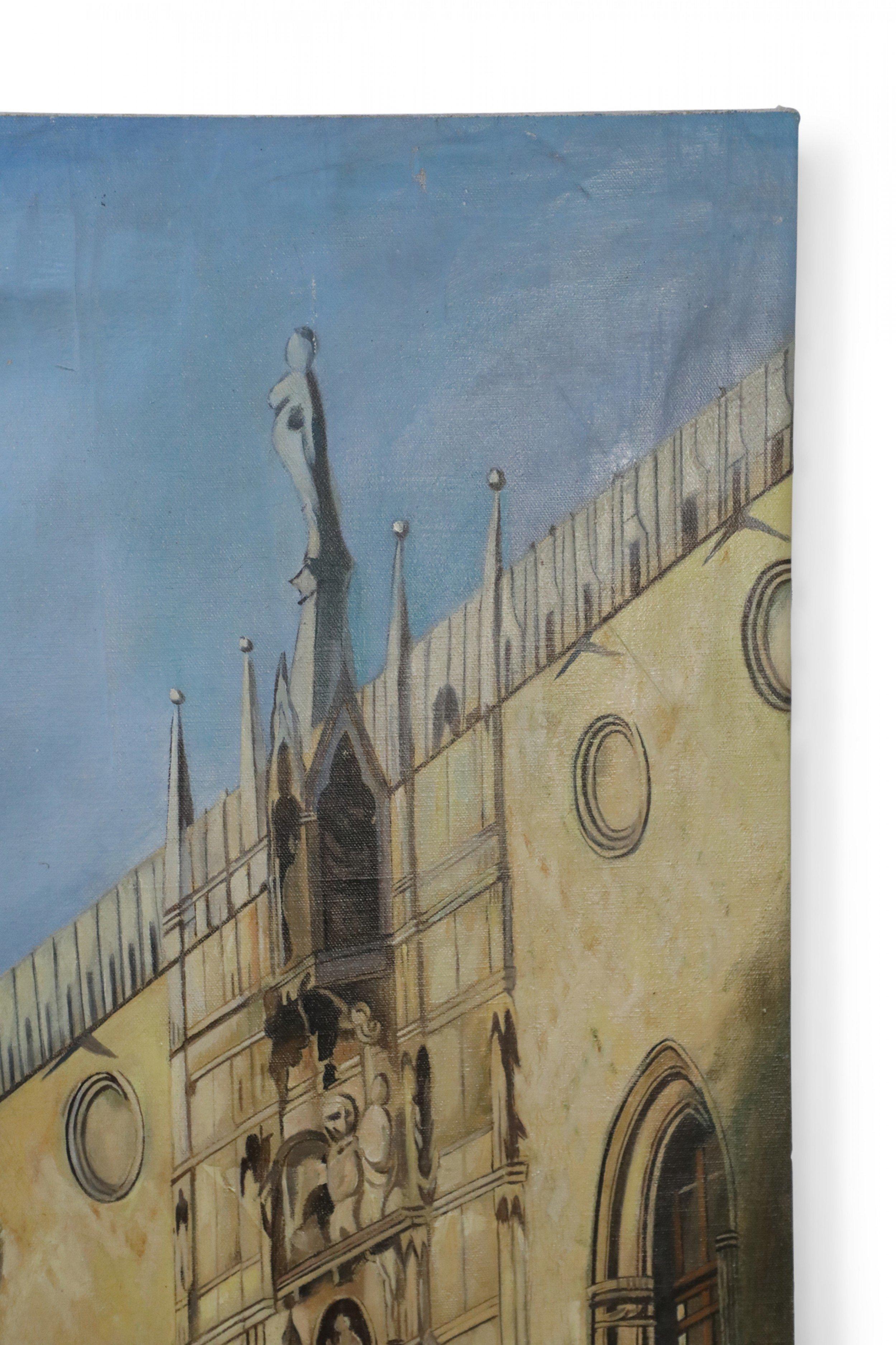 Doge's Palace Venetian Oil Painting on Canvas For Sale 1