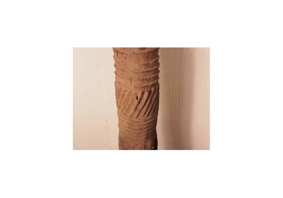 Bois de feuillus Pilon de rythme en bois dur sculpté de la Tribu Dogon au Mali, Afrique en vente