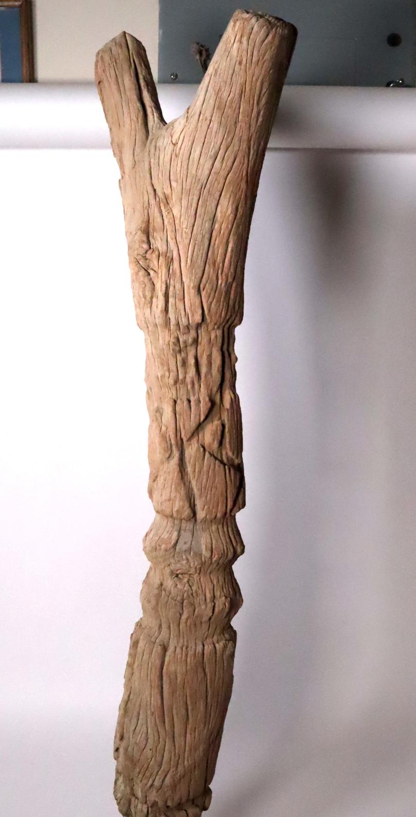 Hand-Carved Dogon Post of Grooved Hardwood for Sacred Space Mali West African Tribal Art For Sale