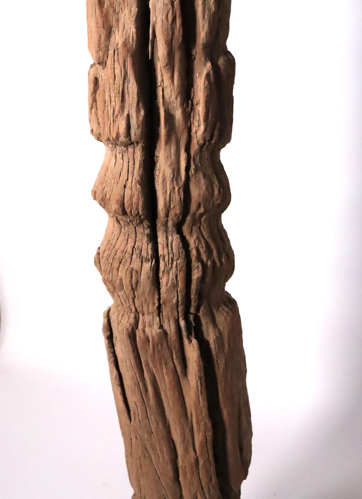 Dogon Post of Grooved Hardwood for Sacred Space Mali West African Tribal Art For Sale 2