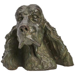 Dog’s Head Bronze Sculpture, France 1887