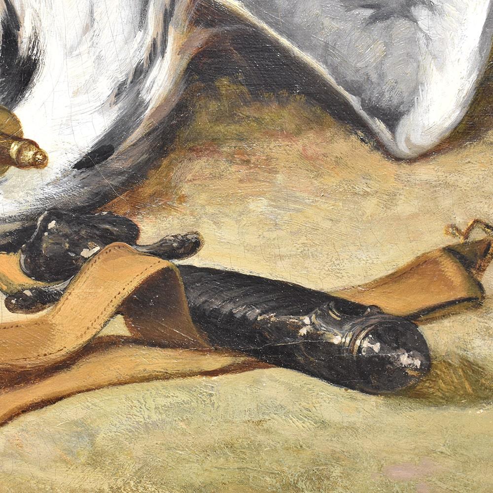 Hundeporträtgemälde, zwei Jagdhunde, Ölgemälde auf Holz, 19. Jahrhundert. im Angebot 2