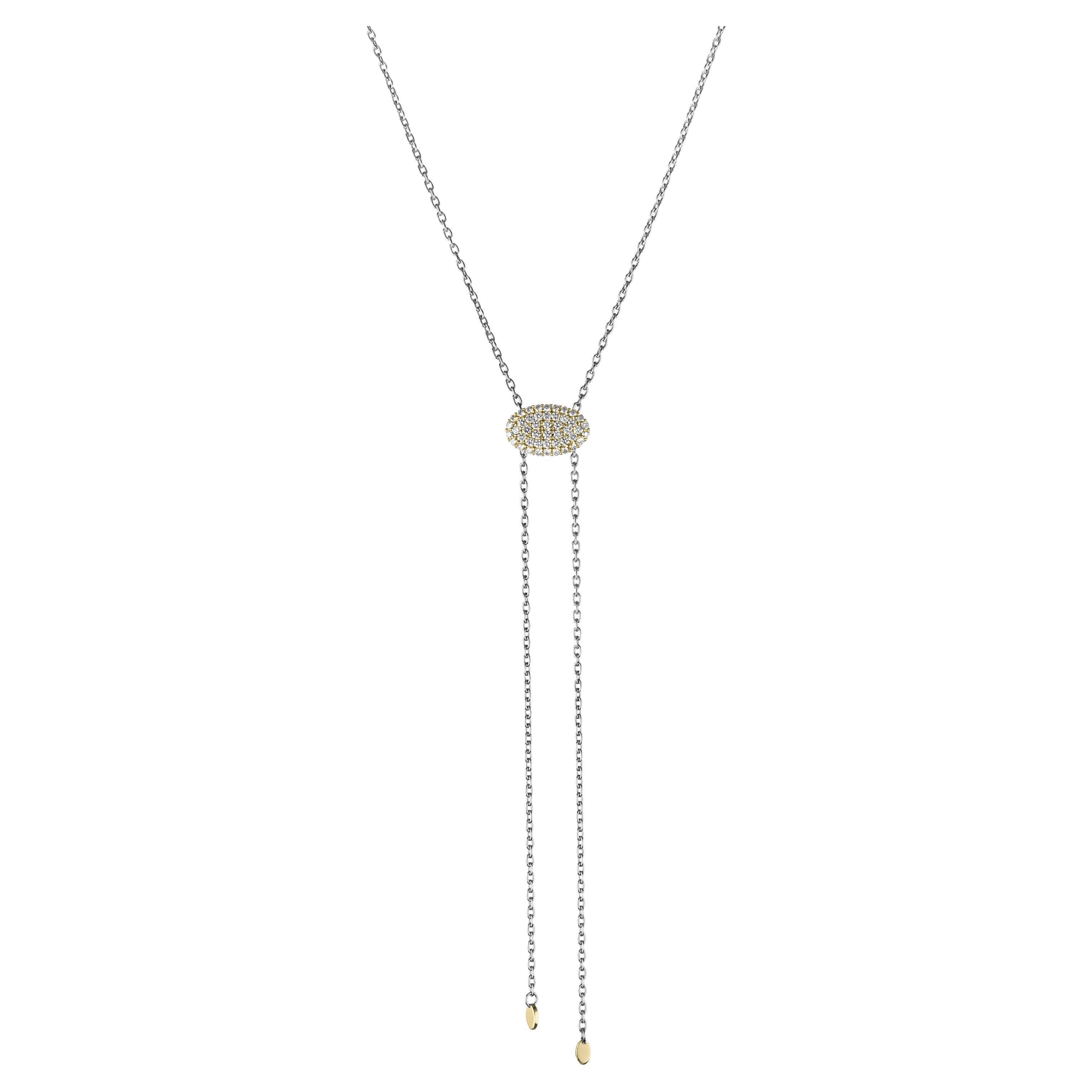 Doha Necklace with Lab Diamonds, 18k Gold For Sale