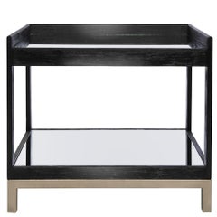 Doheny Bar Cart in Ebony and Champagne Leaf by Innova Luxuxy Group
