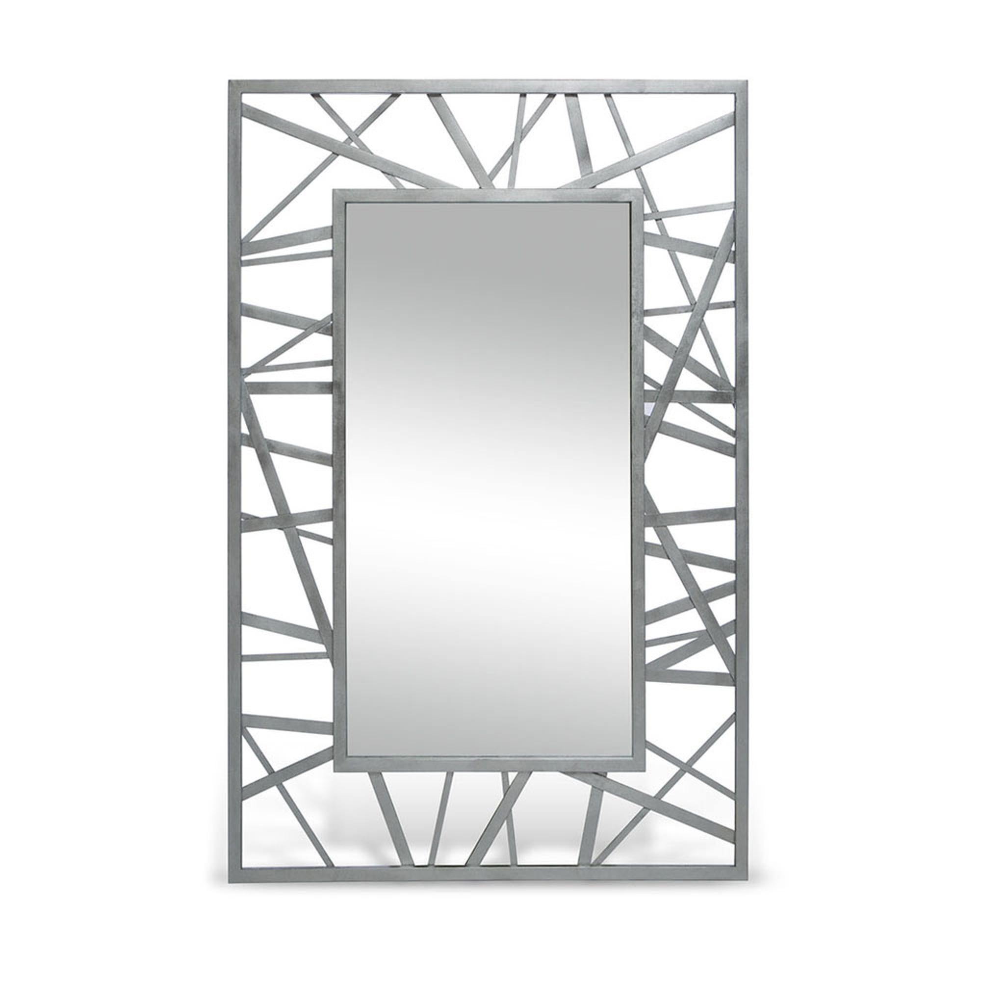 Modern Doheny Rectangular Mirror in Silver Leaf by Innova Luxuxy Group For Sale