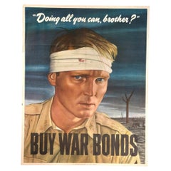 "Vous faites tout ce que vous pouvez, mon frère ? Achetez des obligations de guerre" Affiche vintage de la Seconde Guerre mondiale, 1943