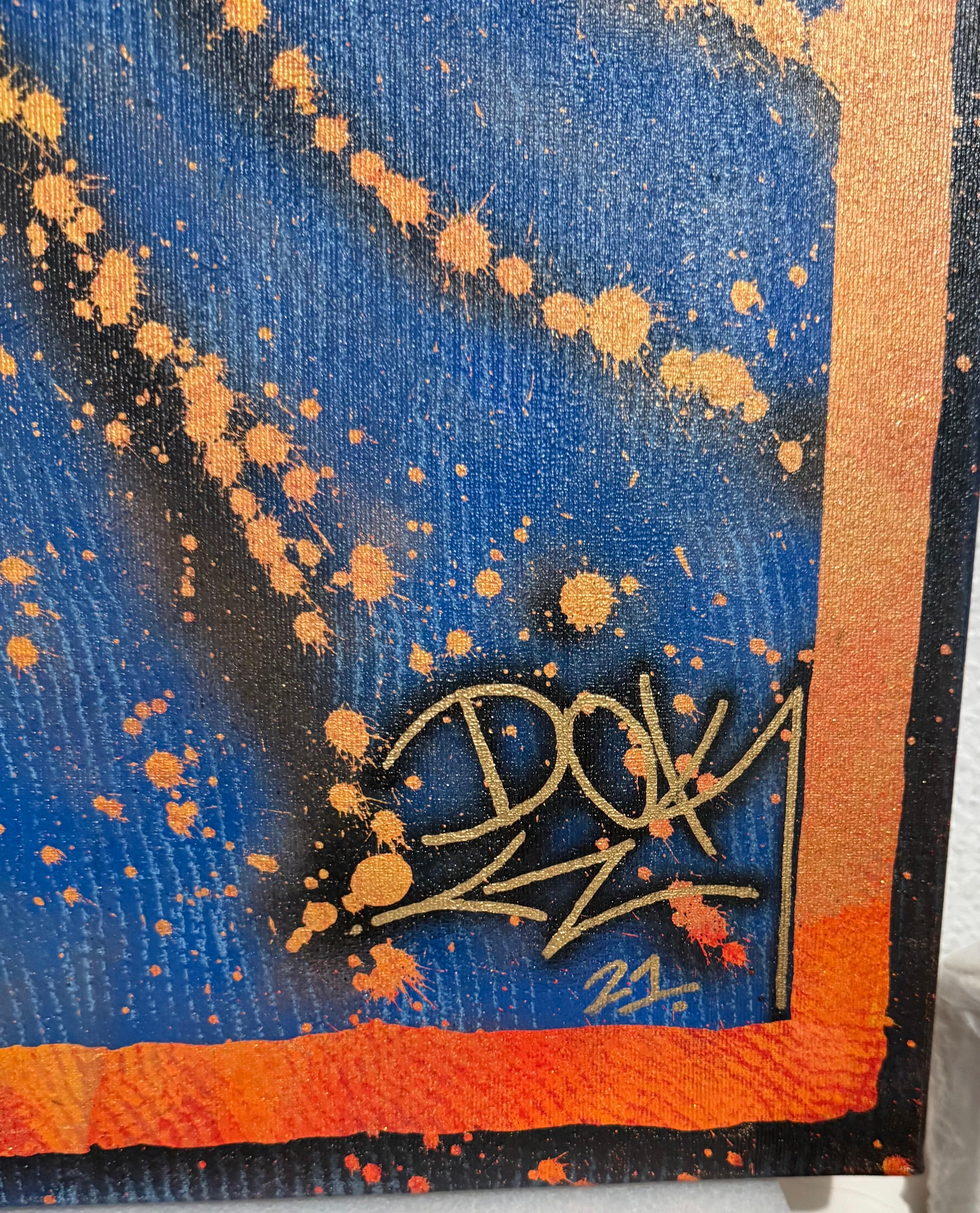 Large French Street Art Mixed Media Graffiti Painting DoK In Love We Trust For Sale 7