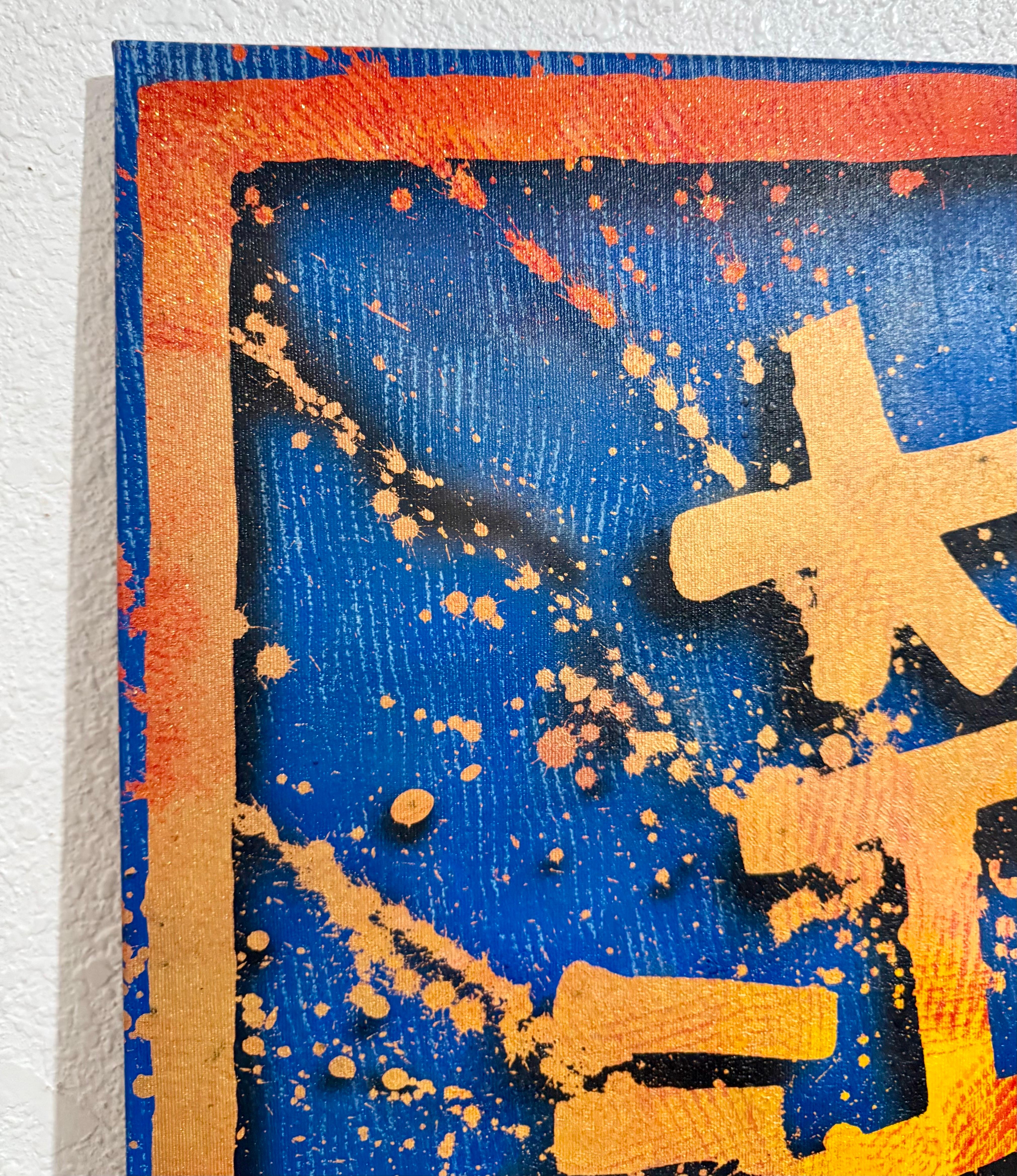 Large French Street Art Mixed Media Graffiti Painting DoK In Love We Trust For Sale 8