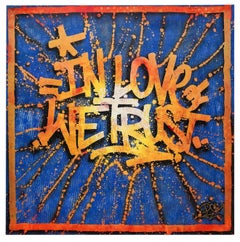Gran pintura de graffiti de arte callejero francés DoK In Love We Trust