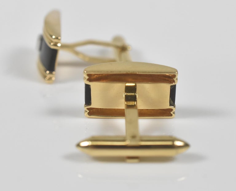 Boutons De Manchette Dolan Bullock - Or Jaune 14 Carats Avec Diamants, Vintage, Sans Emballage D’origine
