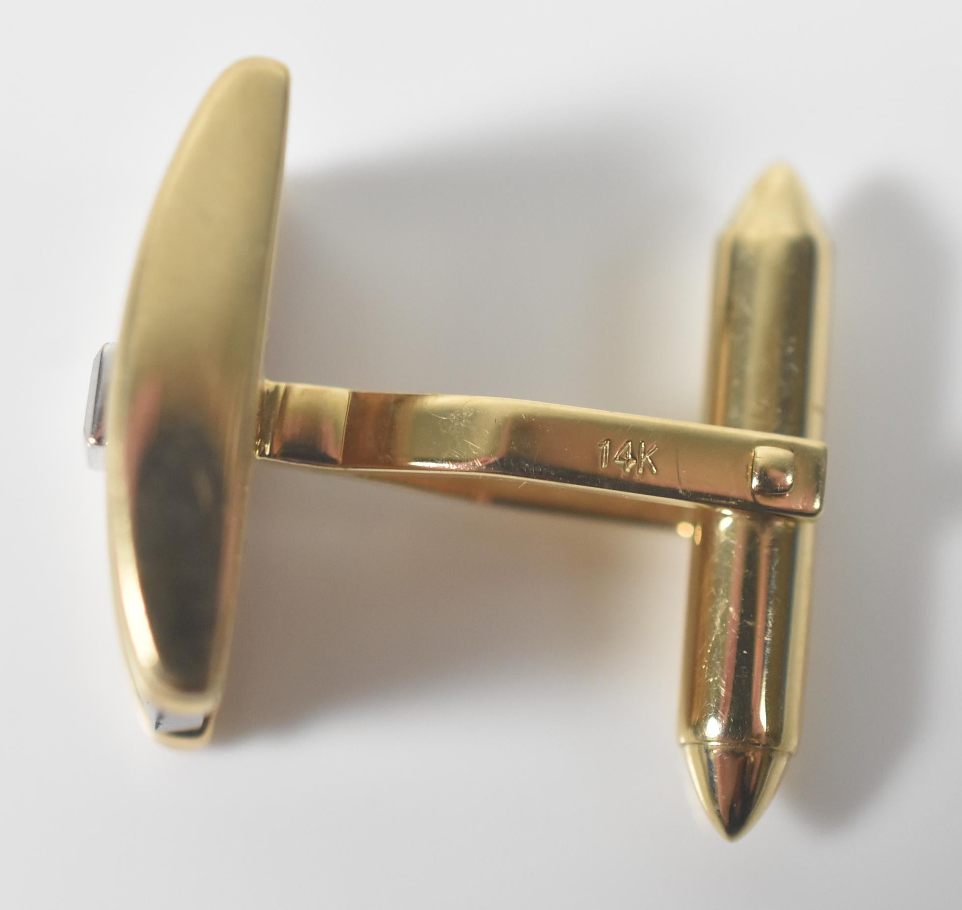 Gemelli da polso Dolan Bullock in oro 14k e onice in vendita 1
