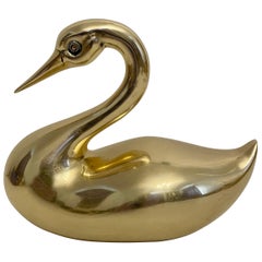 Scultura di cigno in ottone di grandi dimensioni Dolbi Cashier