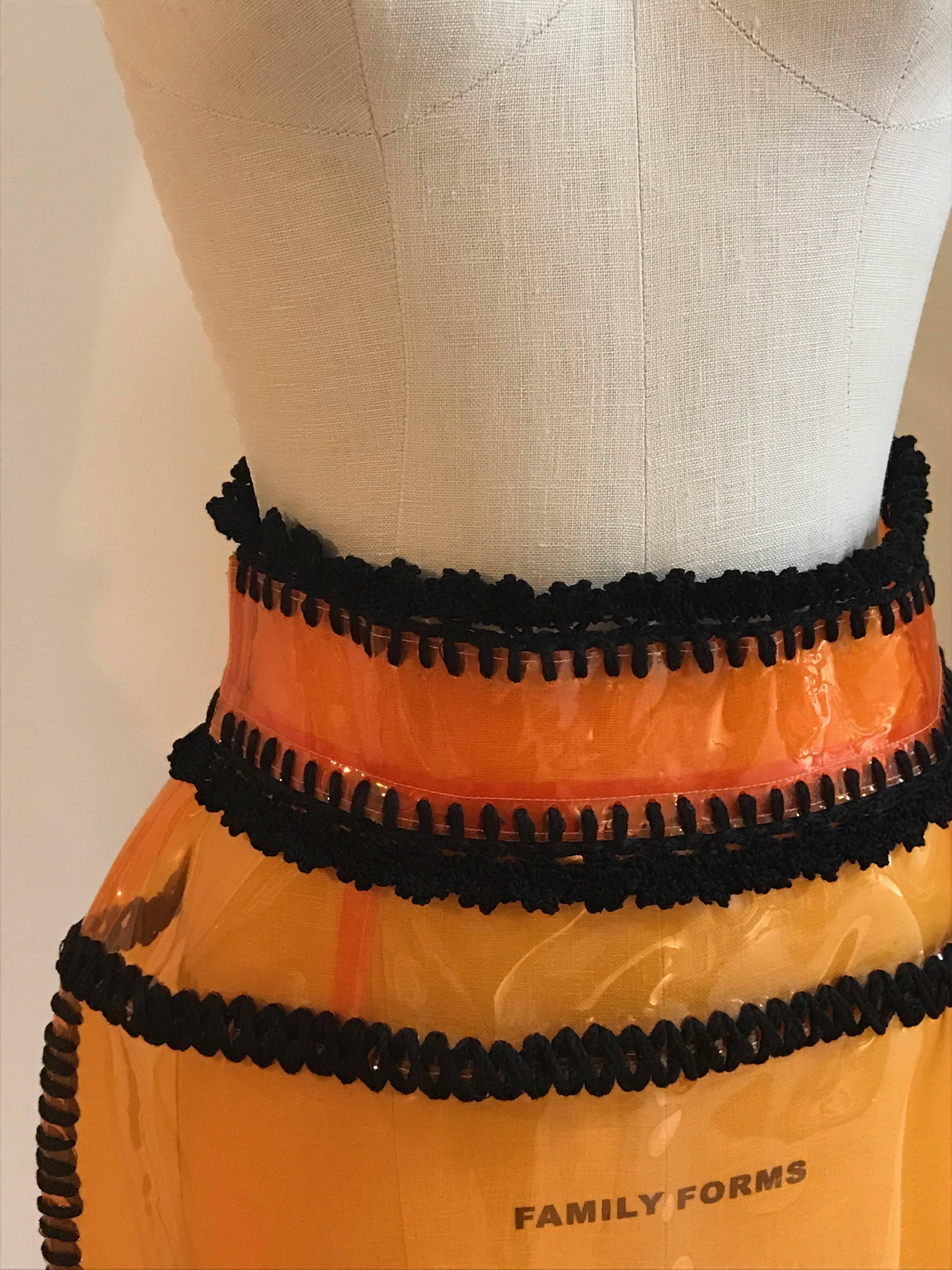 Dolce & Gabbana 2012 Runway Orange Clear PVC Skirt with Black Trim 1
