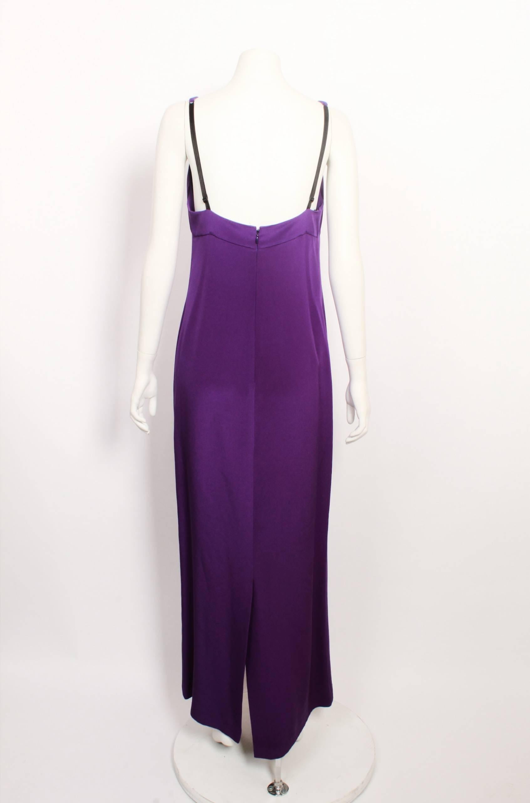 long purple slip dress