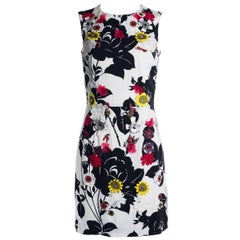 Dolce & Gabbana Black and White Floral Embroidered Sleeveless Dress