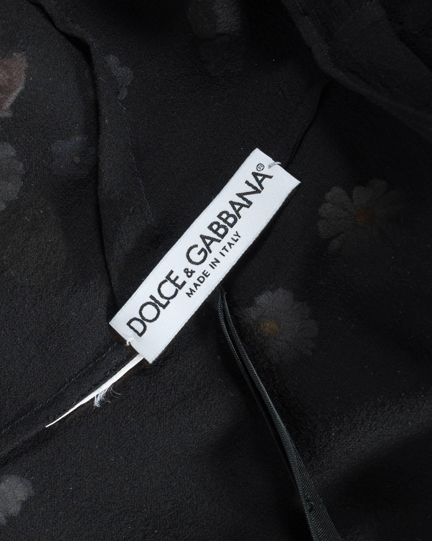 Dolce & Gabbana black chiffon camisole with built in bra, A/W 1999 2