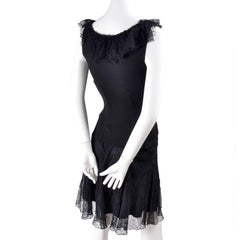 Dolce & Gabbana Black Lace 2 pc Dress With Corset Style Top and Lace Skirt