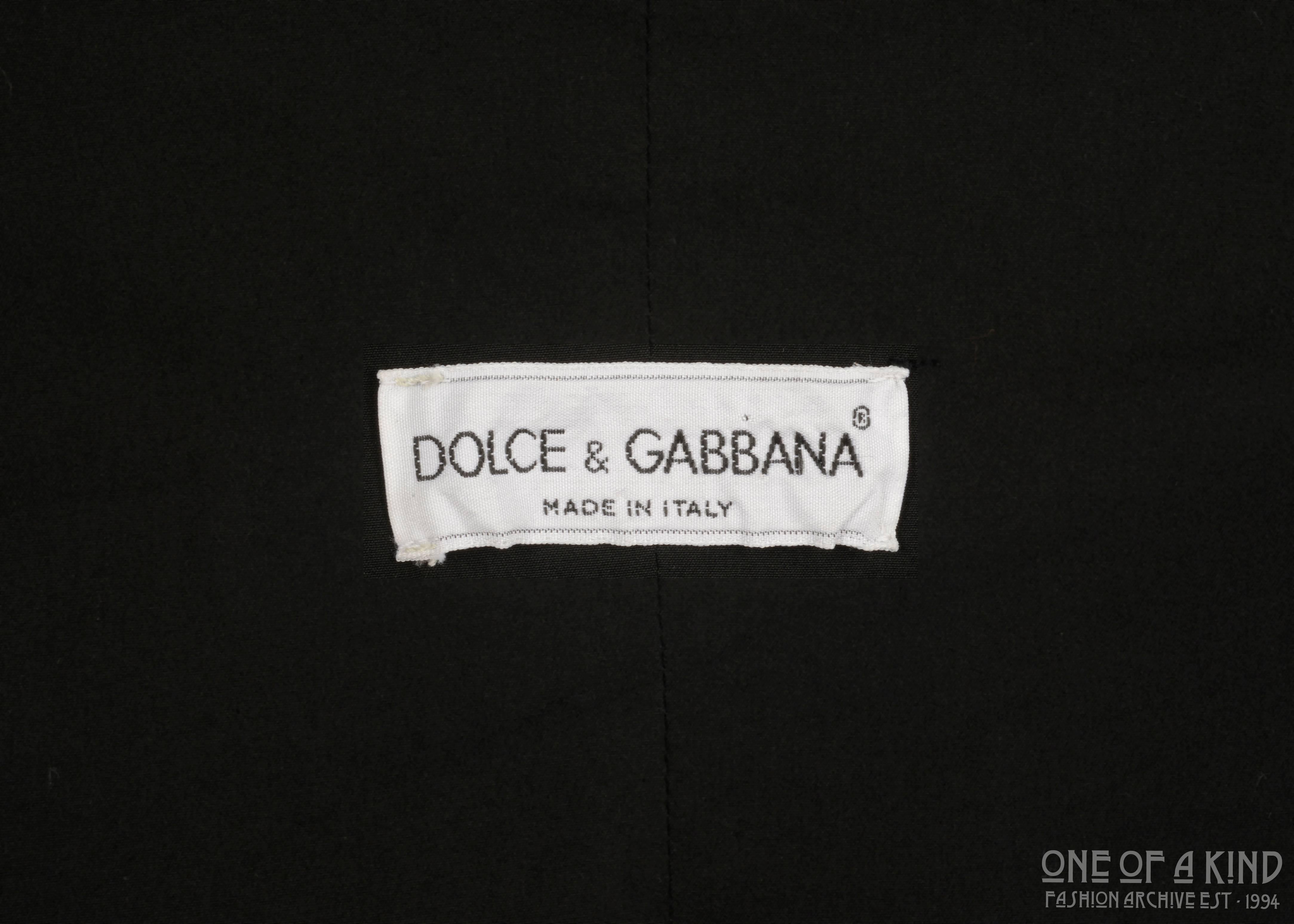 Black Dolce & Gabbana black lycra spandex blazer mini dress with bikini bust, ss 1992