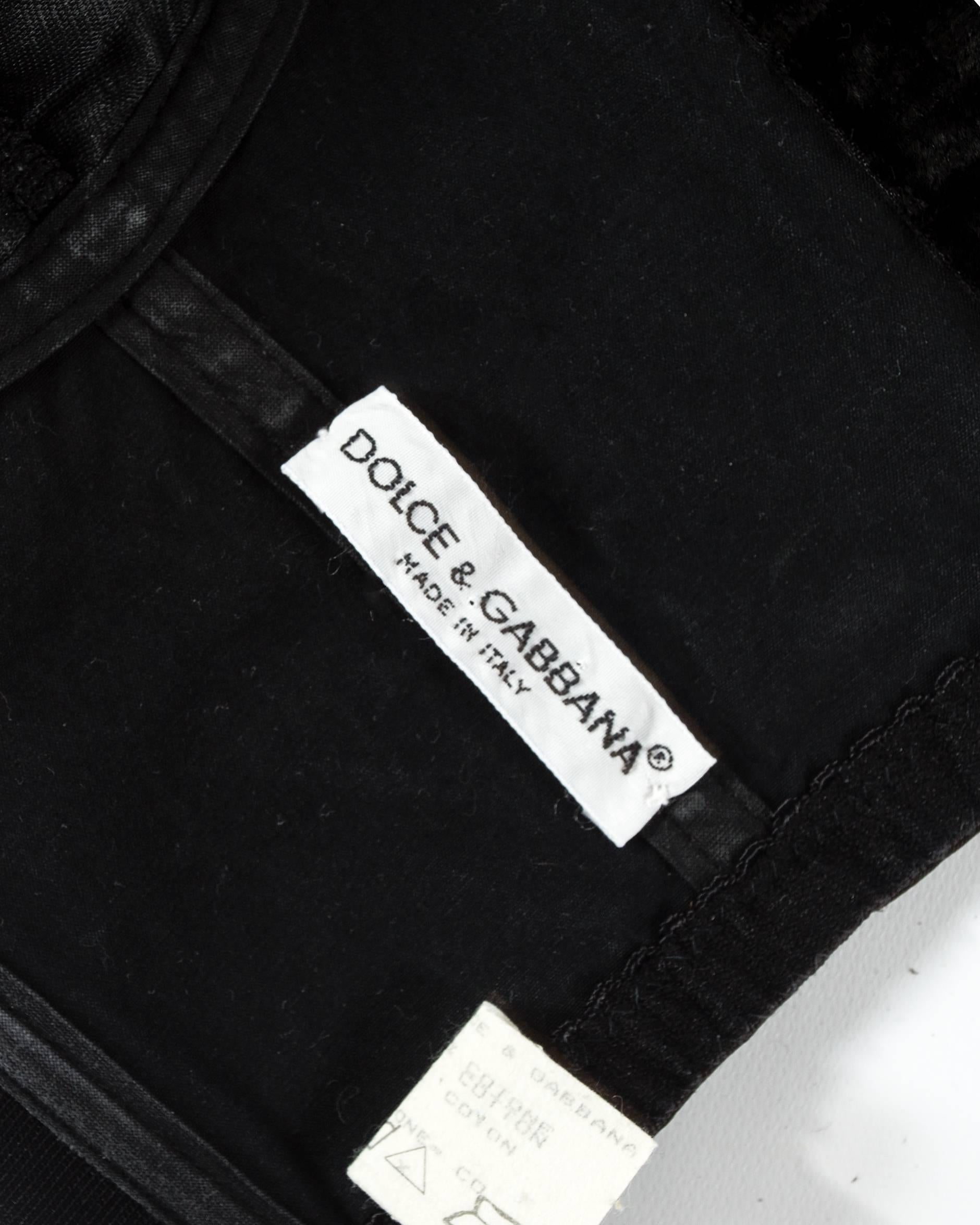 Women's Dolce & Gabbana black satin and lycra corset with attached white shirt, aw 1992