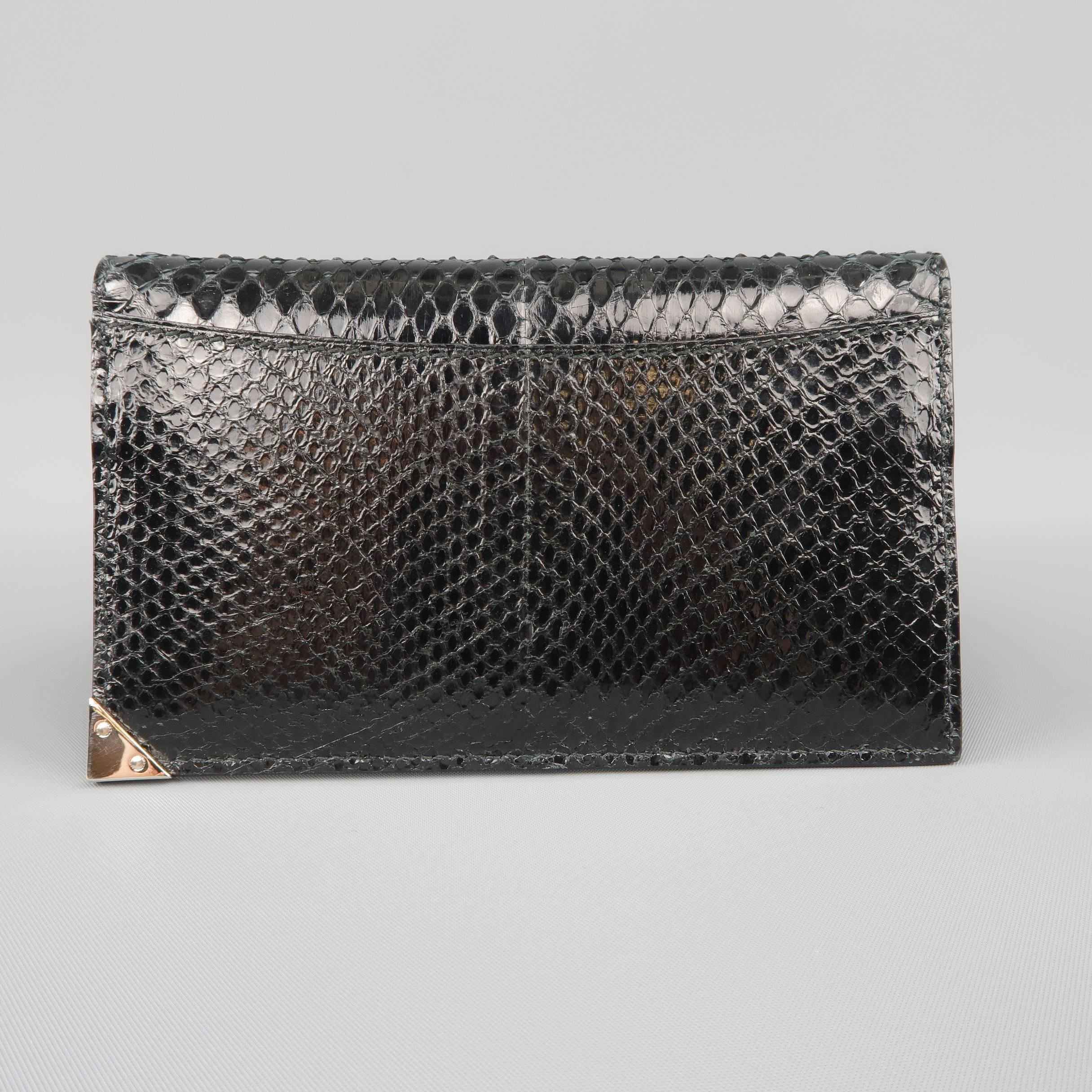 DOLCE & GABBANA Black Snake Skin Leather Card Holder Wallet 4