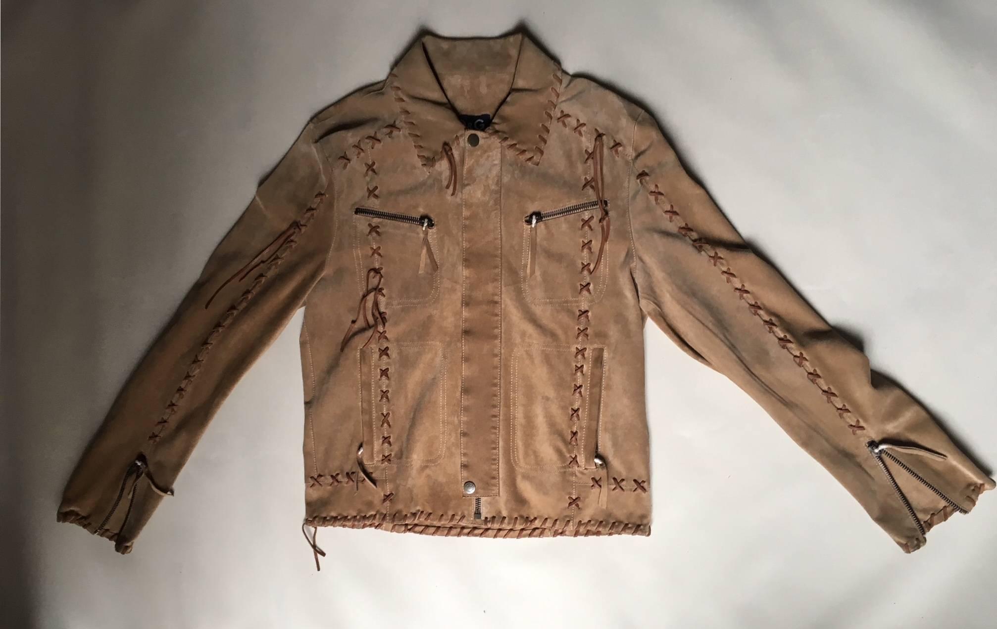 Dolce & Gabbana Buffalo Tribe calf suede leather jacket  4