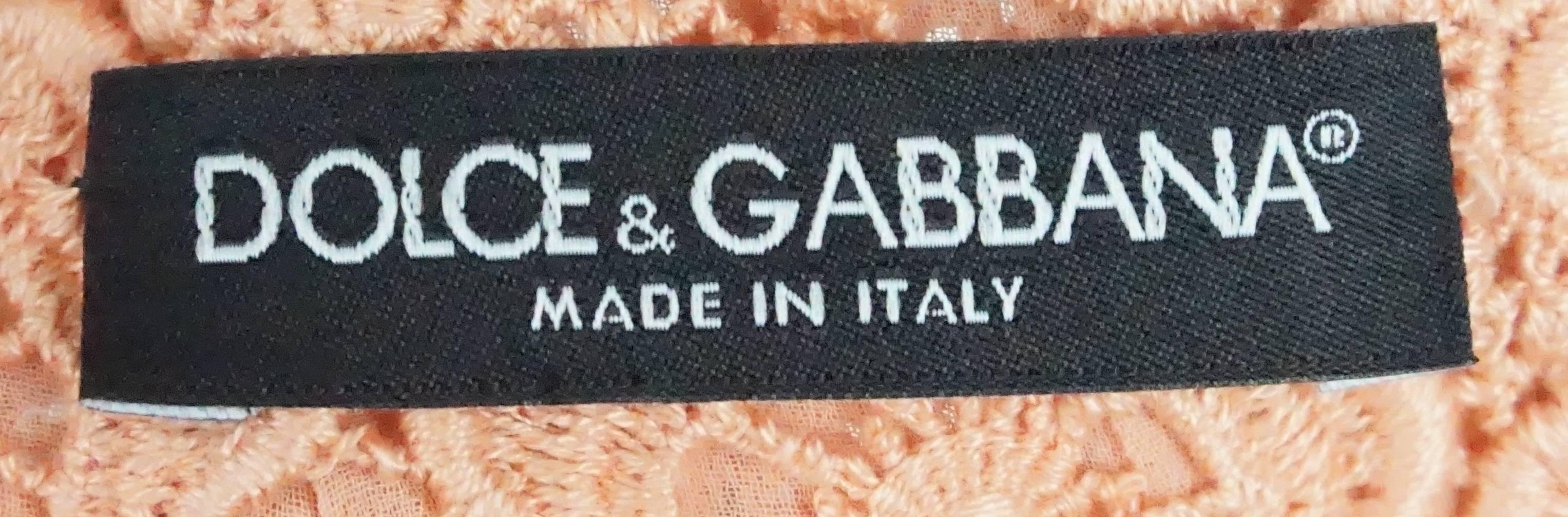 Dolce & Gabbana Coral Lace Skirt Suit   1