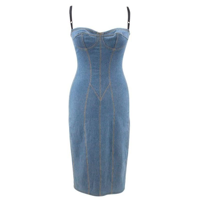 Dolce and Gabbana Denim Fitted Dress at 1stDibs | dolce and gabbana ...