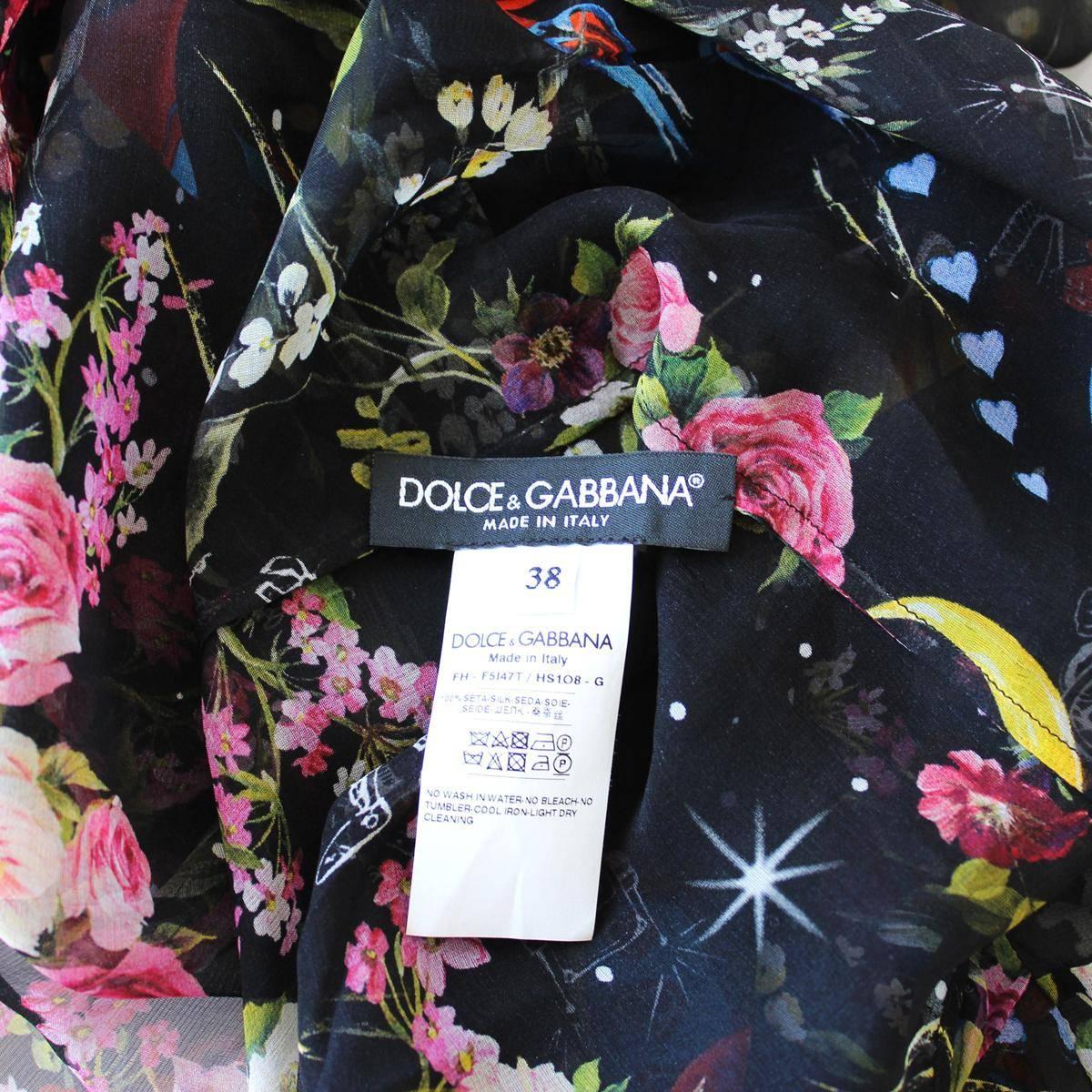 Black Dolce & Gabbana Fancy Silk Shirt IT38 For Sale