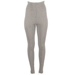Vintage Dolce & Gabbana grey wool ribbed knit high waisted leggings