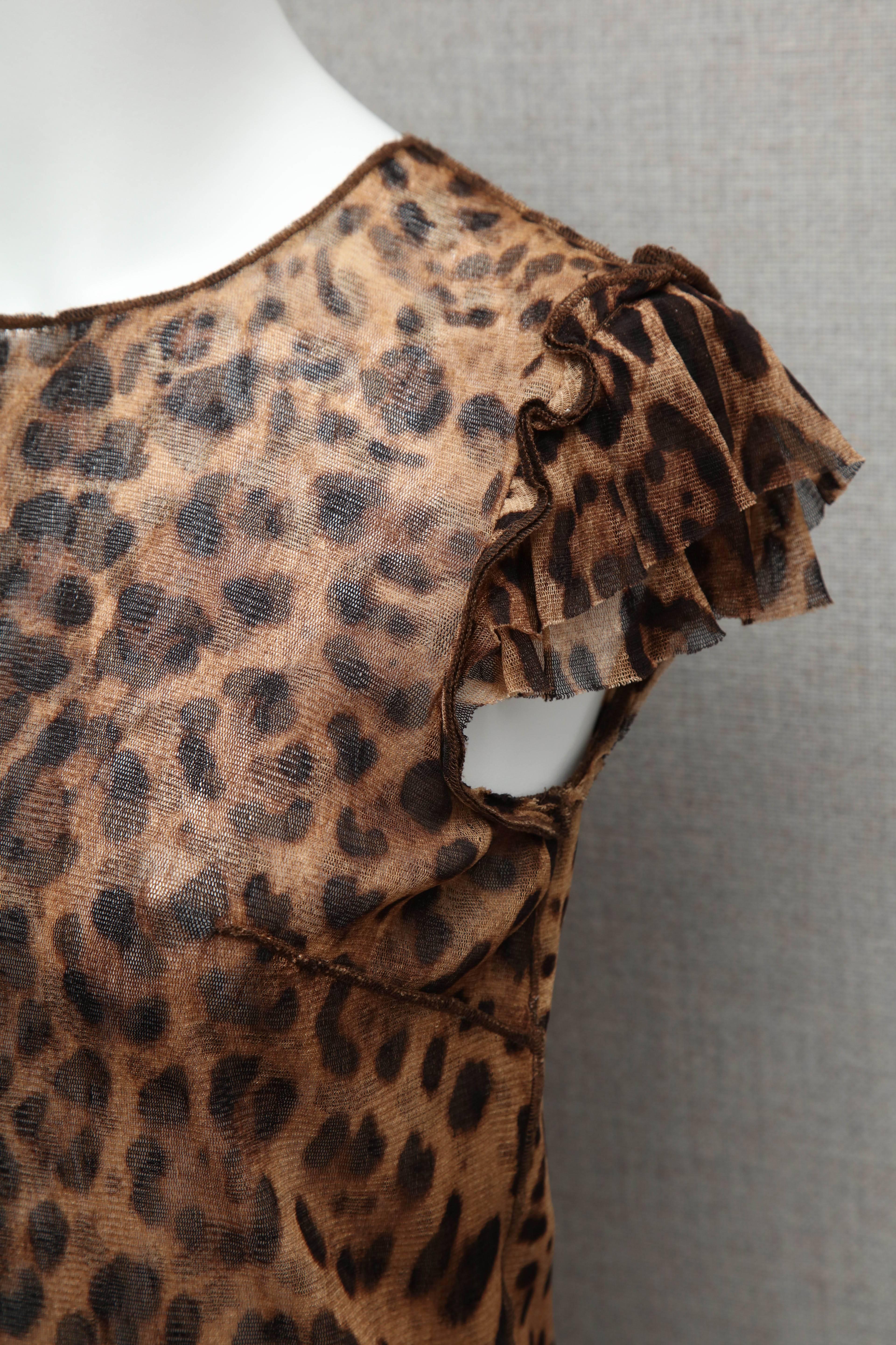 Brown Dolce & Gabbana Leopard Print Top