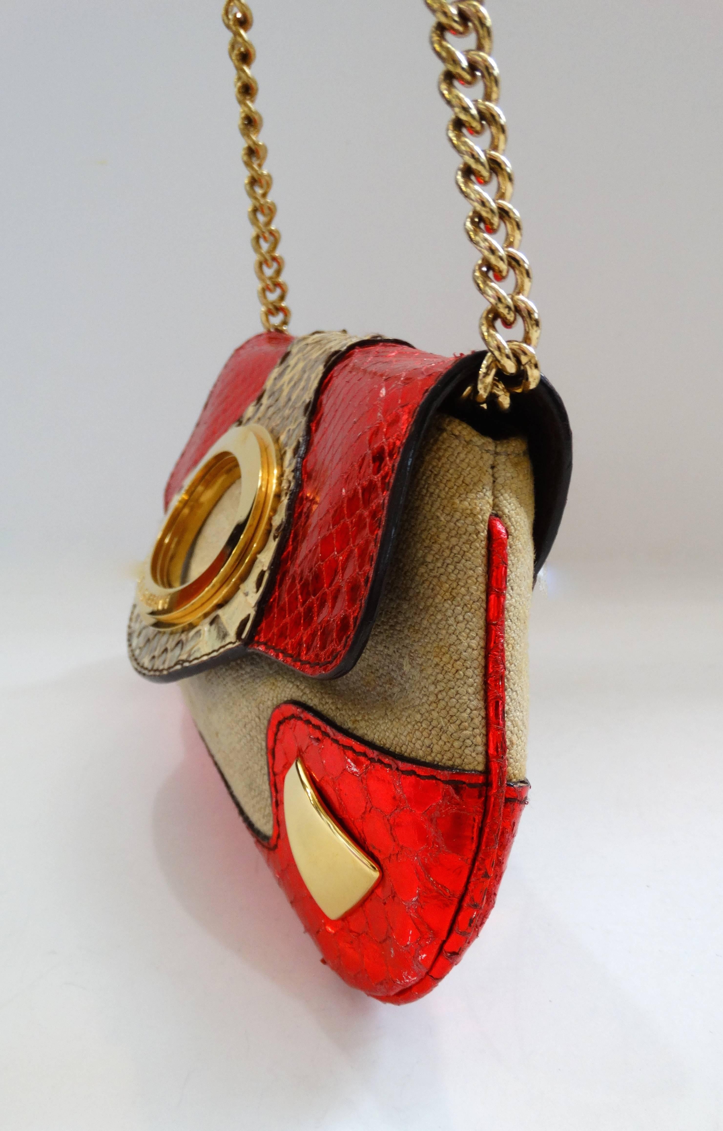 Dolce & Gabbana Metallic Snakeskin Mini Bag  1