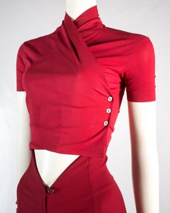 Dolce & Gabbana red three piece pant suit, c. 1990-1994