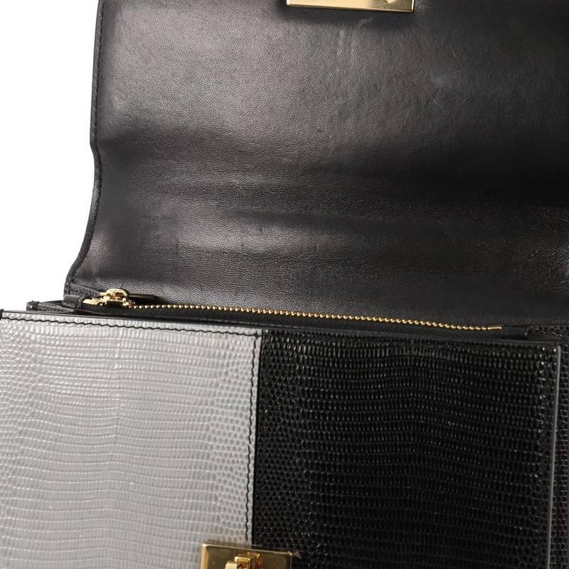 Black Dolce & Gabbana Rosalia Shoulder Bag Python and Lizard Embossed Leather
