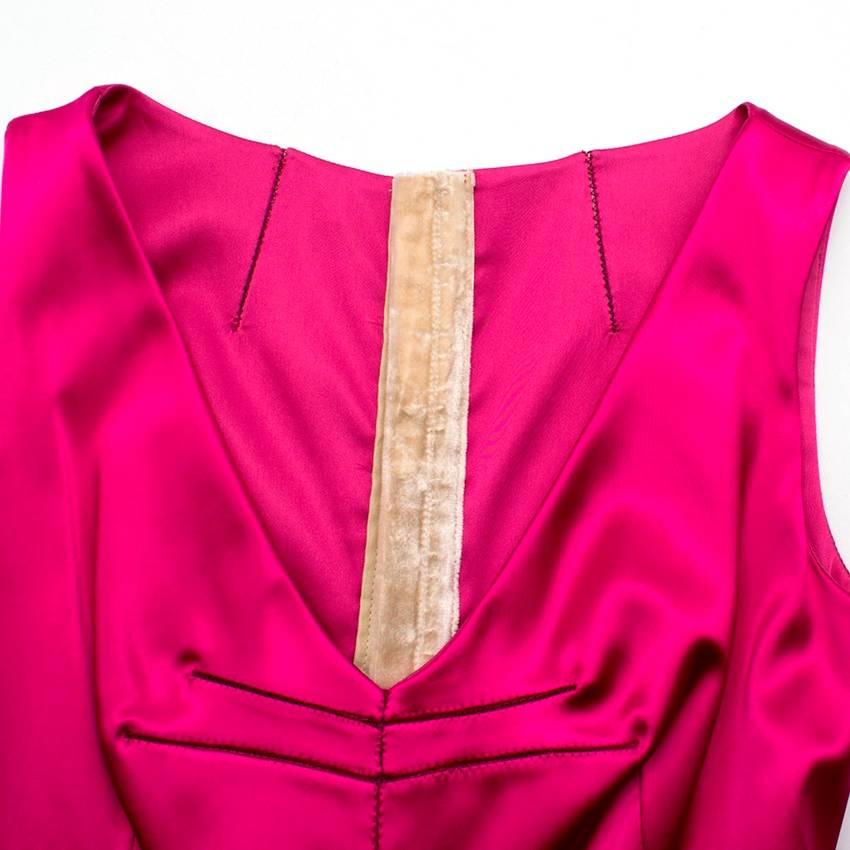 Dolce & Gabbana Bright Pink Satin Gown  2