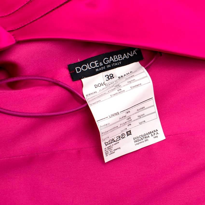 Dolce & Gabbana Bright Pink Satin Gown  3