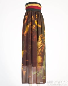 Dolce & Gabbana Maxirock aus Seide mit georgettefarbenem Raphael-Muster, ss 1990